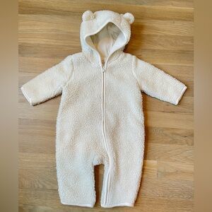 Baby Gap White Sherpa One Piece 3-6 Mos
